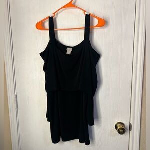 Plus Black off the shoulder long sleeve longer shirt made of stretchy material